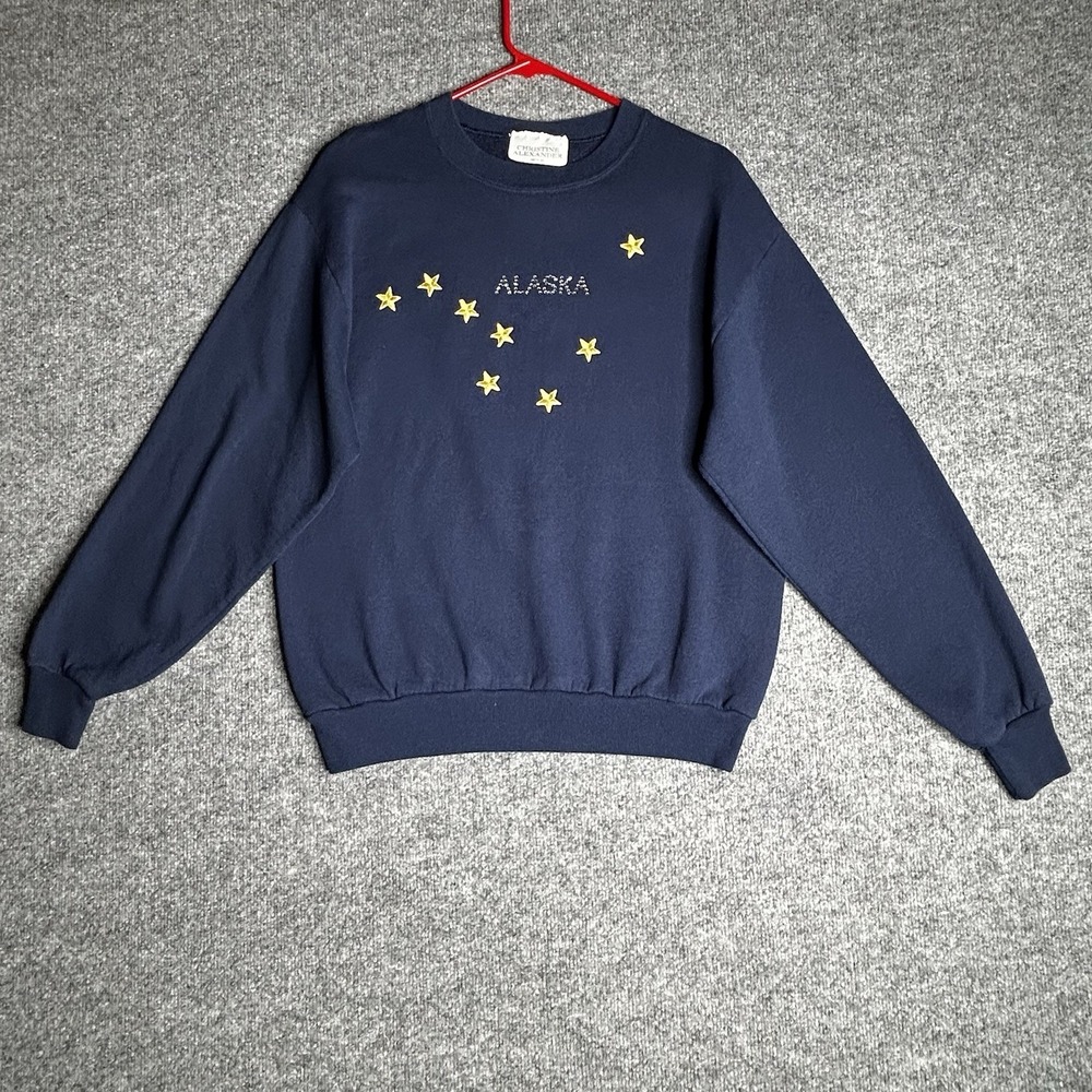 Christine Alexander Crewneck Sweatshirt Women's Size Medium Alaska Stars